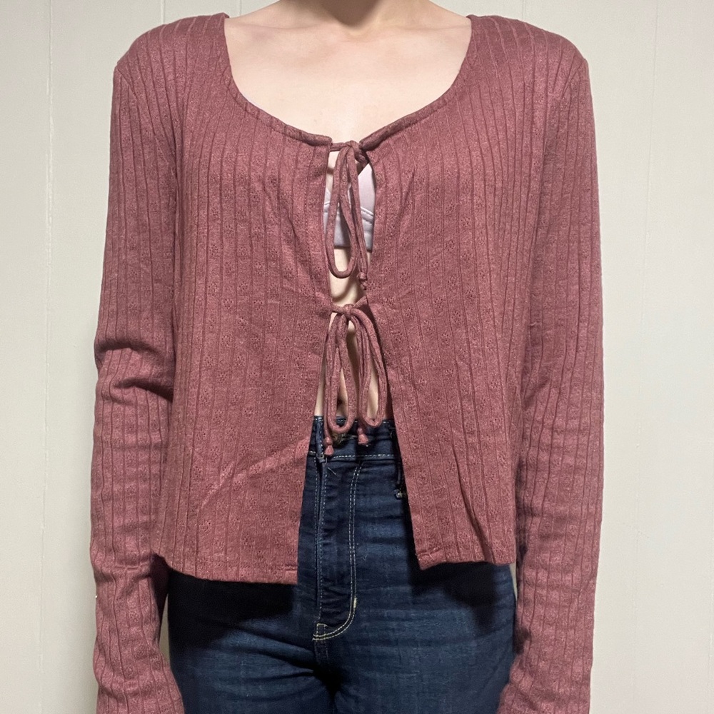 Rusted pink colored top/cardigan
